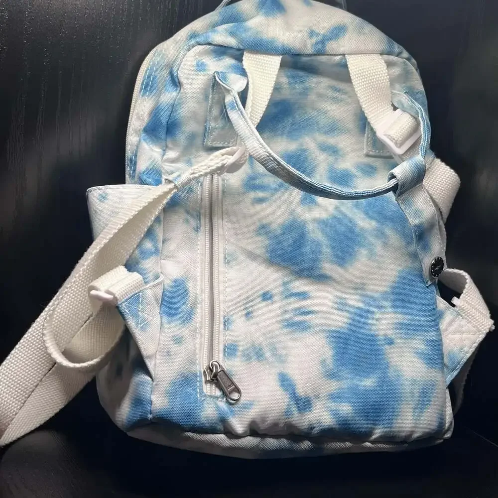 Hot Style Bestie Bag Mini Backpack Blue White Tie Dye Travel School Daypack